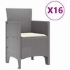 vidaXL Set da pranzo da giardino con cuscini 17 pcs Grigio chiaro PP