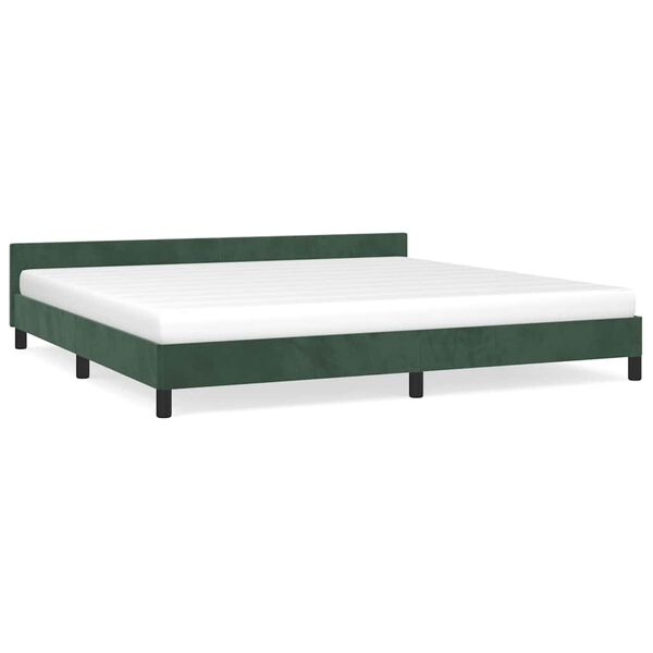 vidaXL Giroletto senza Materasso Verde Scuro 200x200 cm in Velluto