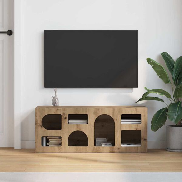 vidaXL Mobile TV Rovere artigianale 100 x 35 x 40 cm Legno multistrato