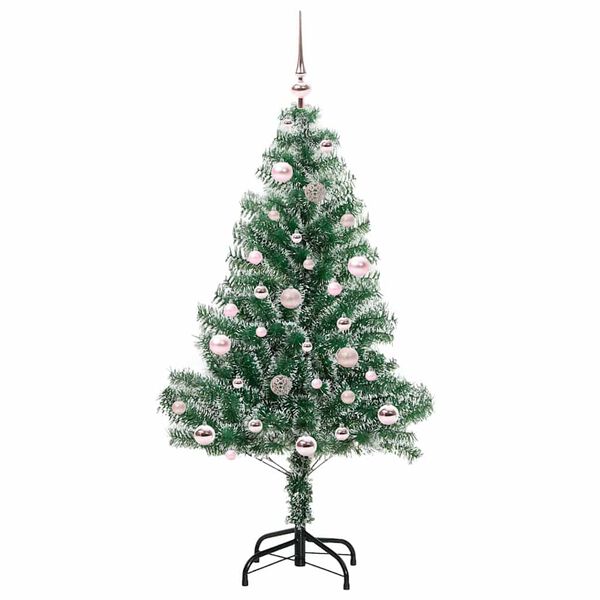 vidaXL Albero di Natale Artificiale Imbiancato con Luci LED 150 cm