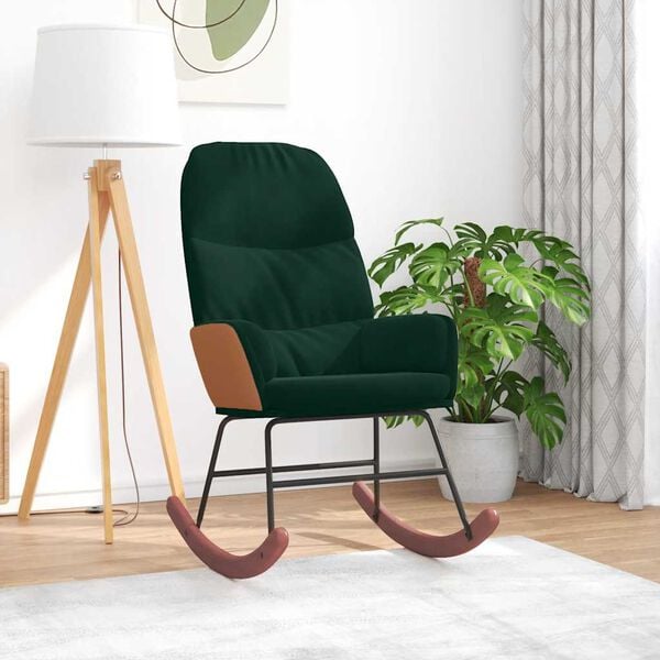 vidaXL Sedia da Pranzo Verde Scuro in Velluto