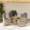 vidaXL Set da Pranzo da Giardino 5 pz con Cuscini Beige in Polyrattan