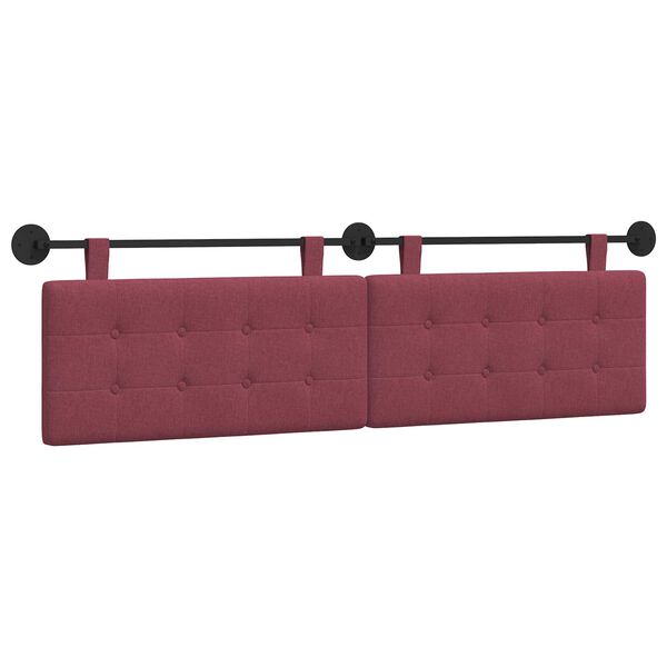 vidaXL Testata appesa Rosso Vino 190 x 55 x 5 cm Tessuto