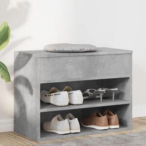 vidaXL Panca Portascarpe Grigio Cemento 60x30x45 cm in Truciolato