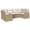 vidaXL Set Divano da Giardino 6 pcs Beige Rattan in Polipropilene