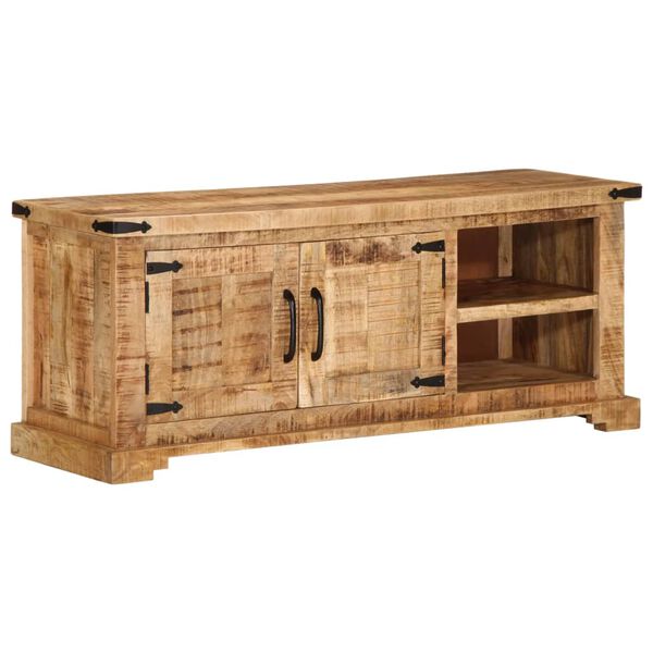 vidaXL Mobile Porta TV 110x35x45 cm in Legno Massello di Mango Grezzo