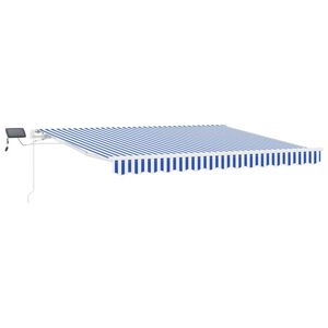 vidaXL Tenda Retrattile Blu e Bianco 350 x 250 cm