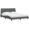 vidaXL Letto con Materasso Grigio Scuro 160x200 cm Tessuto