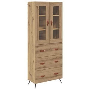 vidaXL Armadietto alto con ripiano 2 pz Rovere artigianale
