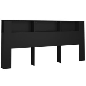 vidaXL Testiera con Scomparti Nera 220x18,5x104,5 cm