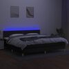 vidaXL Letto a Molle Materasso e LED Nero 200x200cm in Tessuto