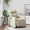 vidaXL Poltrona Massaggiante Elettrica Reclinabile Crema Similpelle