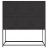 vidaXL Credenza Nera 100,5x39x107 cm in Acciaio