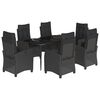 vidaXL Set da Pranzo da Giardino 7 pz Nero con Cuscini in Polyrattan