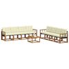 vidaXL Set di divani da esterno con cuscino 9 pcs Naturale e Crema