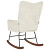 vidaXL Sedia a Dondolo Crema in Velluto