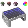 vidaXL Tavolino da Salotto con LED Infinity Grigio Sonoma 70x53x30 cm
