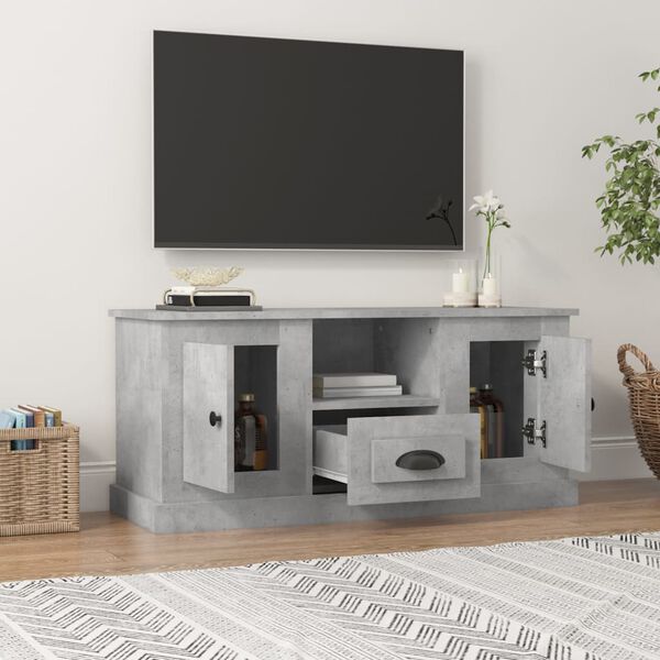vidaXL Mobile Porta TV Grigio Cemento 100x35,5x45cm Legno Multistrato