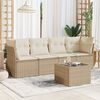 vidaXL Set Divano da Giardino 5 pz con Cuscini Beige in Polyrattan