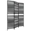 vidaXL Divisorio per Ambienti a 3 Pannelli Nero in Polyrattan