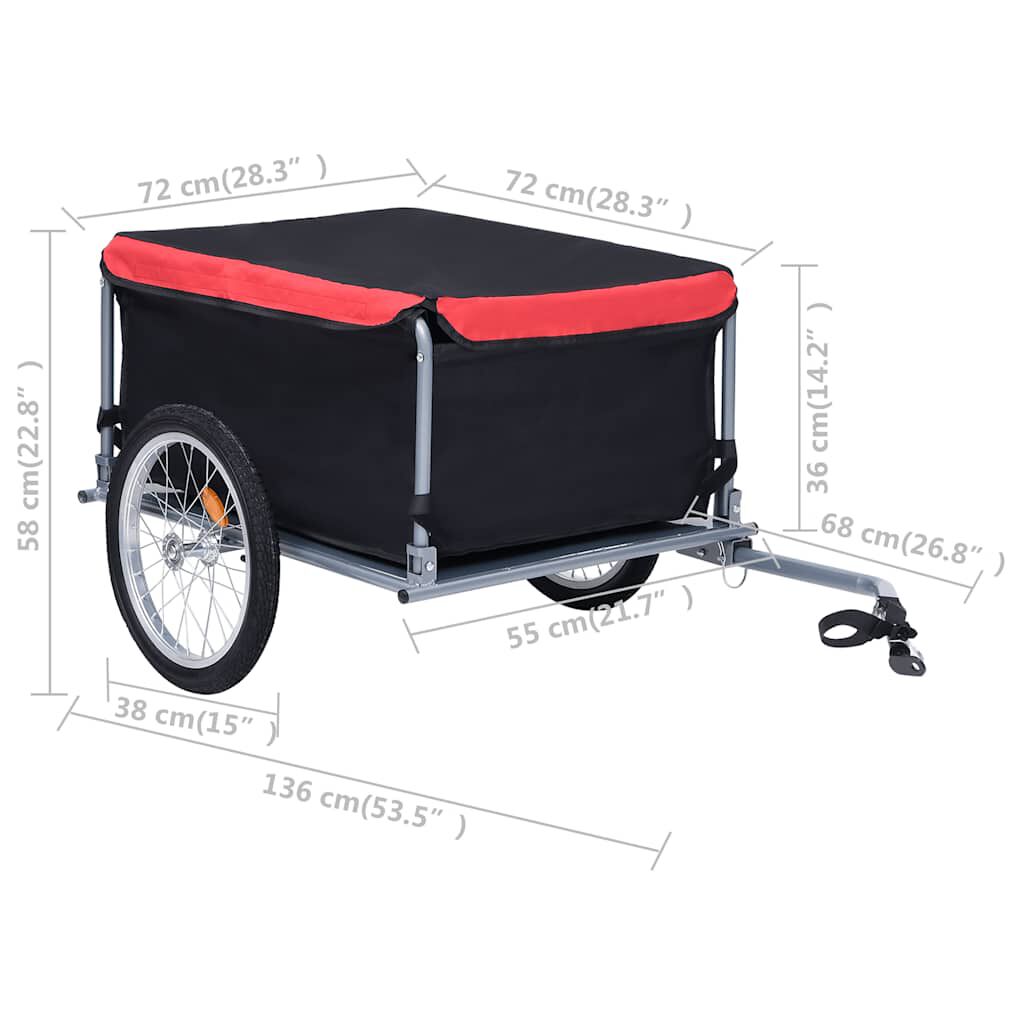 Rimorchio Bici 2 In 1 Per Bambini - Convertibile In Passeggino, Rosso E Nero, 40 Kg Max