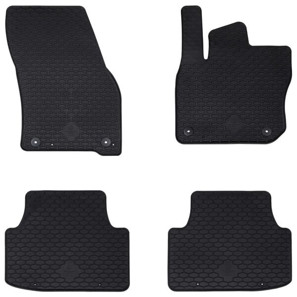 vidaXL Tappetino per Auto 4 pcs Nero Gomma