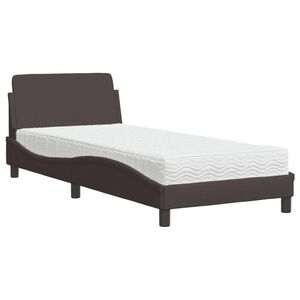 vidaXL Letto con Materasso Dover Marrone Scuro 80x200 cm in Tessuto