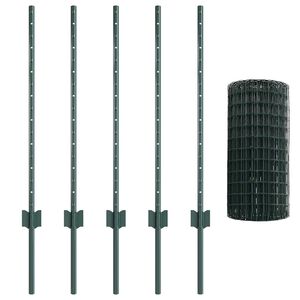 vidaXL Recinzione Euro con palo 10 x 0,8 m Acciaio rivestito in PVC