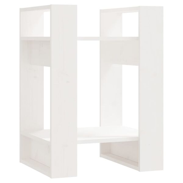 vidaXL Libreria/Divisorio Bianco 41x35x57 cm in Legno Massello di Pino