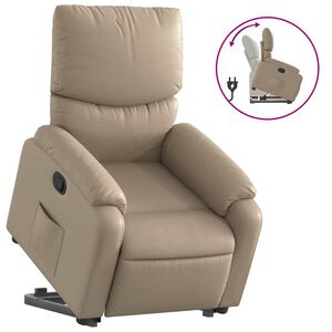 vidaXL Poltrona Alzapersona Reclinabile Cappuccino in Similpelle