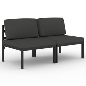 vidaXL Divano da Giardino a 2 Posti con Cuscini in Alluminio Antracite