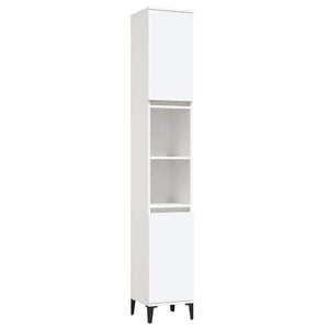 vidaXL Armadietto da Bagno Bianco 30x30x190 cm in Legno Multistrato