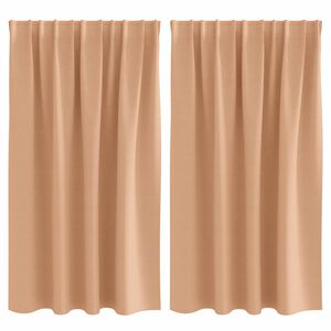 vidaXL Tende Blackout con Anelli 2 pz Marrone Chiaro 140 x 140 cm