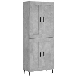 vidaXL Credenza Grigio Cemento 69,5x34x180 cm in Legno Multistrato
