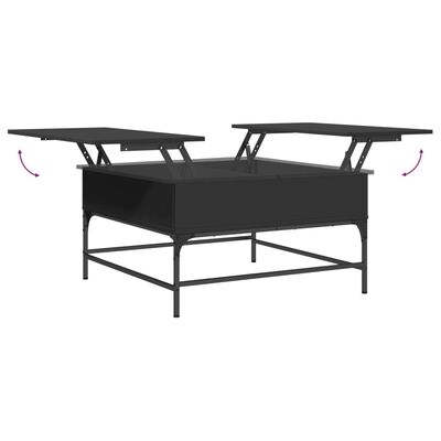 vidaXL Tavolino da Salotto Nero 80x80x45cm Legno Multistrato e Metallo
