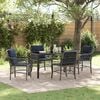 vidaXL Set da Pranzo per Giardino 5 pcs Grigio e Nero Rattan