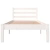 vidaXL Giroletto in Legno Massello Bianco 75x190 cm Small Single