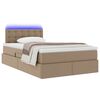 vidaXL Letto con contenitore e LED con led Cappuccino 120 x 190 cm