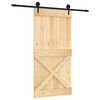 vidaXL Porta scorrevole Naturale e Nero 100 x 210 cm