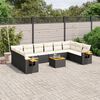 vidaXL Set Divani da Giardino 11 pz con Cuscini in Polyrattan Nero