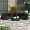 vidaXL Set Divani da Giardino 8 pz con Cuscini in Polyrattan Nero