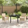 vidaXL Set da Pranzo per Giardino con cuscino 3 pcs Beige polyrattan