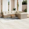 vidaXL Set Divani da Giardino 12 pz con Cuscini Beige in Polyrattan