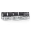 vidaXL Set Salotto da Giardino 7 pz con Cuscini in Acciaio Bianco
