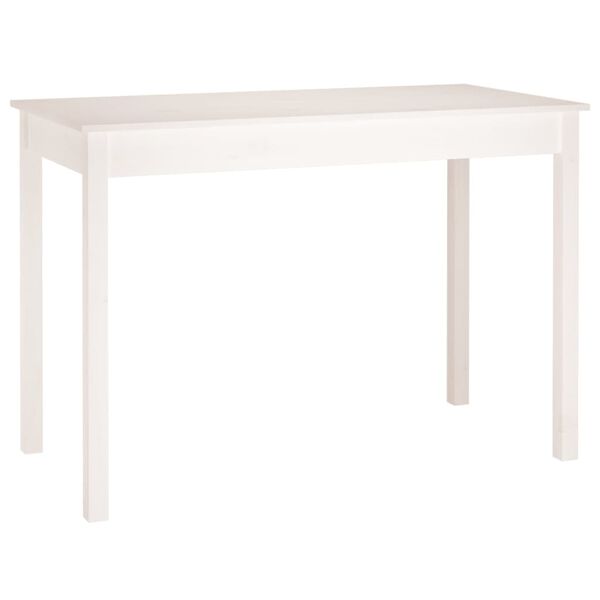 vidaXL Tavolo da Pranzo Bianco 110x55x75 cm in Legno Massello di Pino