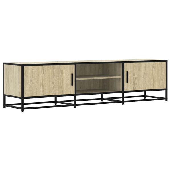 vidaXL Mobile TV Rovere Sonoma 160x35x41cm Legno Multistrato e Metallo