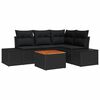 vidaXL Set Divano da Giardino con cuscino 5 pcs Nero polyrattan
