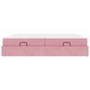 vidaXL Struttura letto con materasso con materasso 2 pcs Rosa Velluto