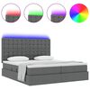 vidaXL Letto con testiera Grigio scuro 200 x 200 cm Tessuto