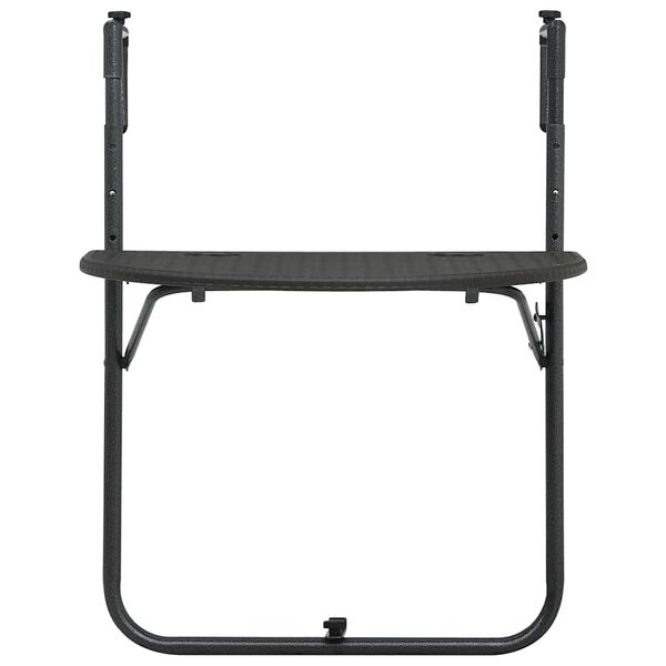 vidaXL Tavolo da Balcone Pensile Marrone 60x64x83,5cm Plastica Rattan